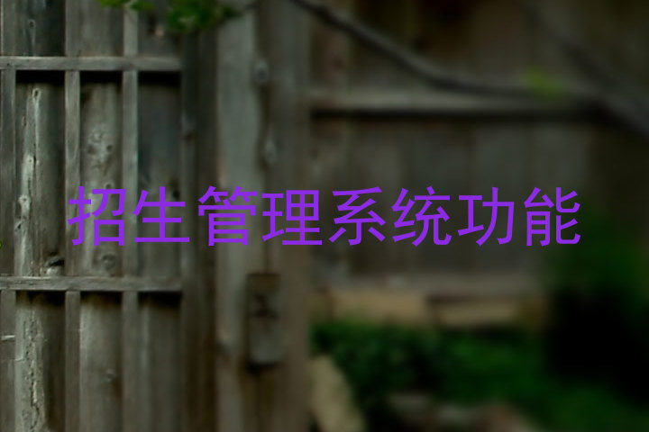招生管理系统功能