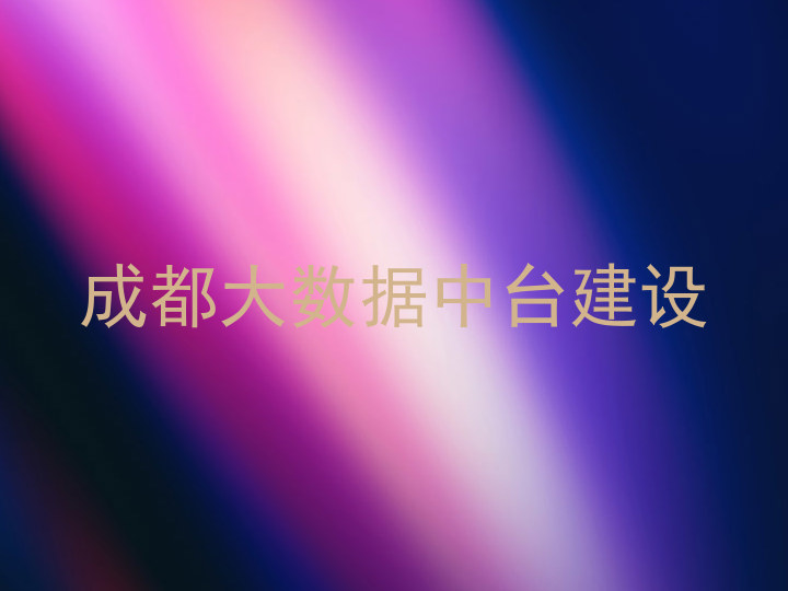 成都大数据中台建设