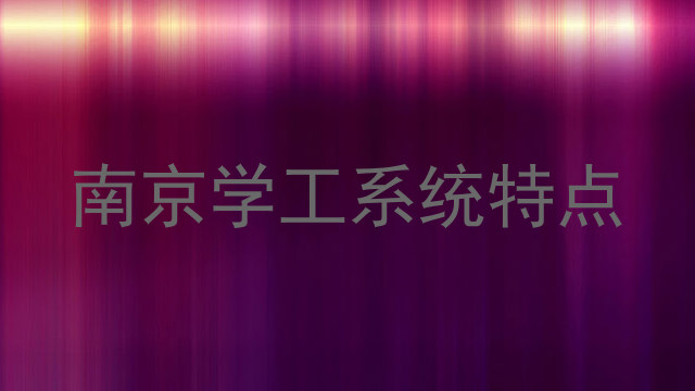 南京学工系统特点