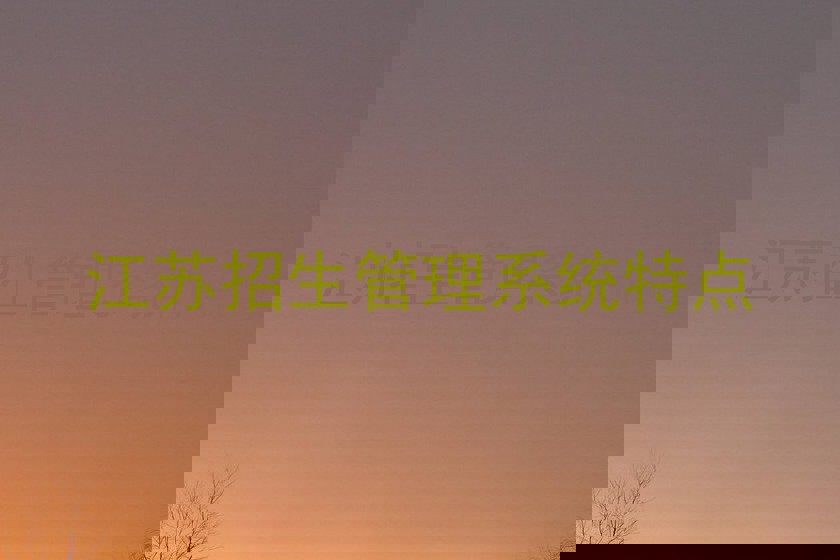 江苏招生管理系统特点