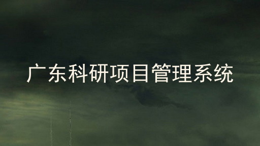 广东科研项目管理系统