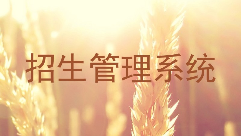 招生管理系统