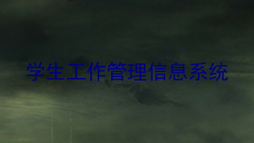 学生工作管理信息系统