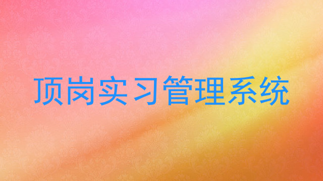 顶岗实习管理系统