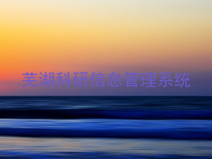 芜湖科研信息管理系统