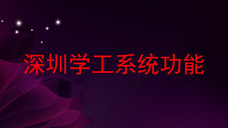深圳学工系统功能