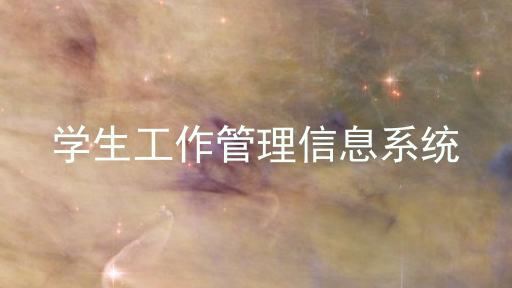 学生工作管理信息系统