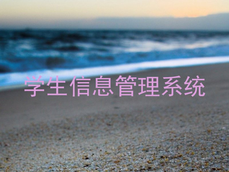 学生信息管理系统