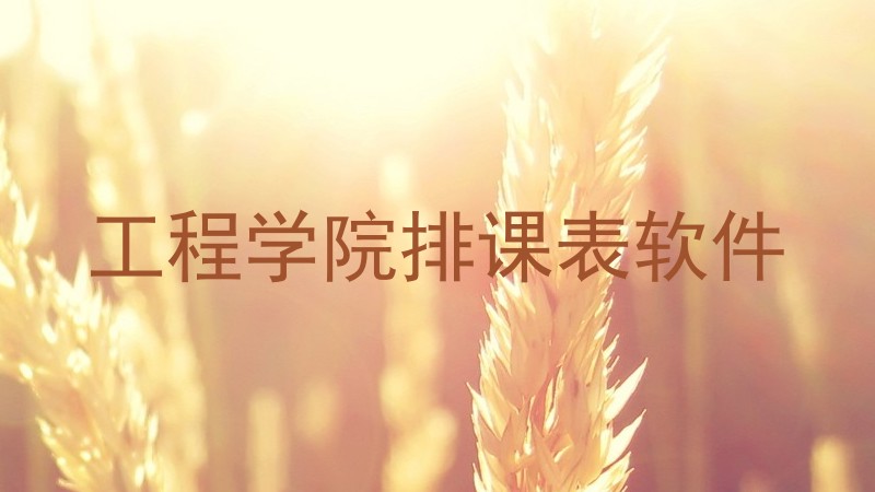 工程学院排课表软件