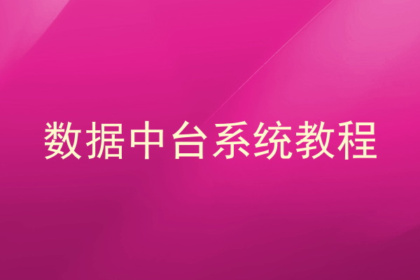 数据中台系统教程