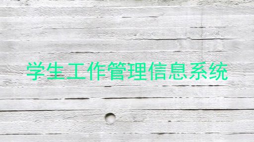 学生工作管理信息系统