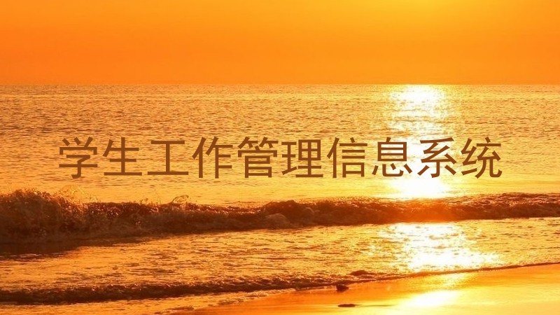学生工作管理信息系统