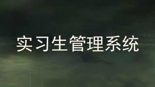 实习生管理系统