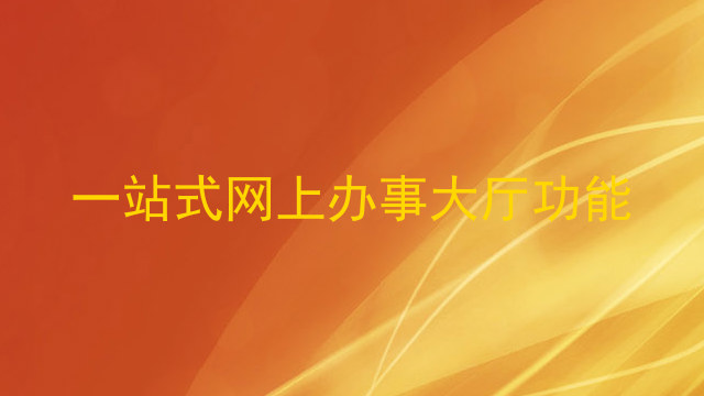 一站式网上办事大厅功能