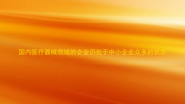 国内医疗器械领域的企业仍处于中小企业众多的状态