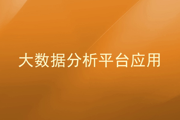 大数据分析平台应用