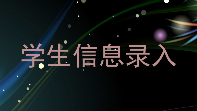 学生信息录入