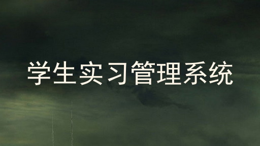 学生实习管理系统