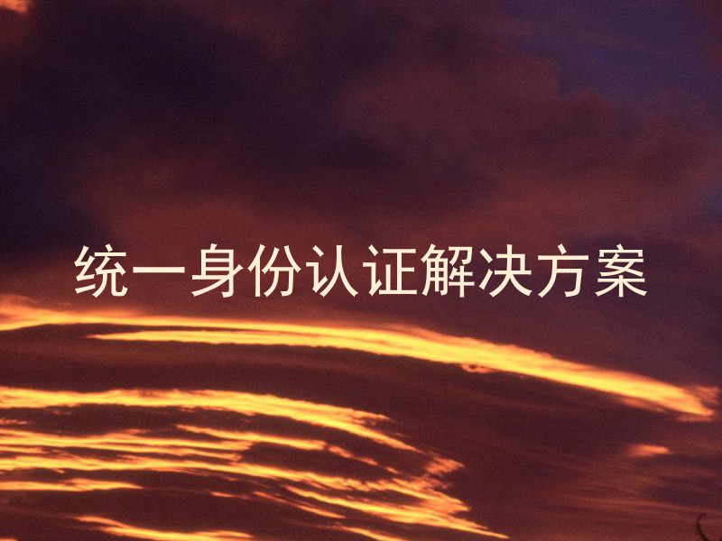 统一身份认证解决方案