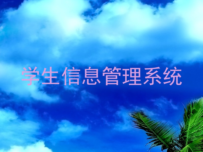 学生信息管理系统