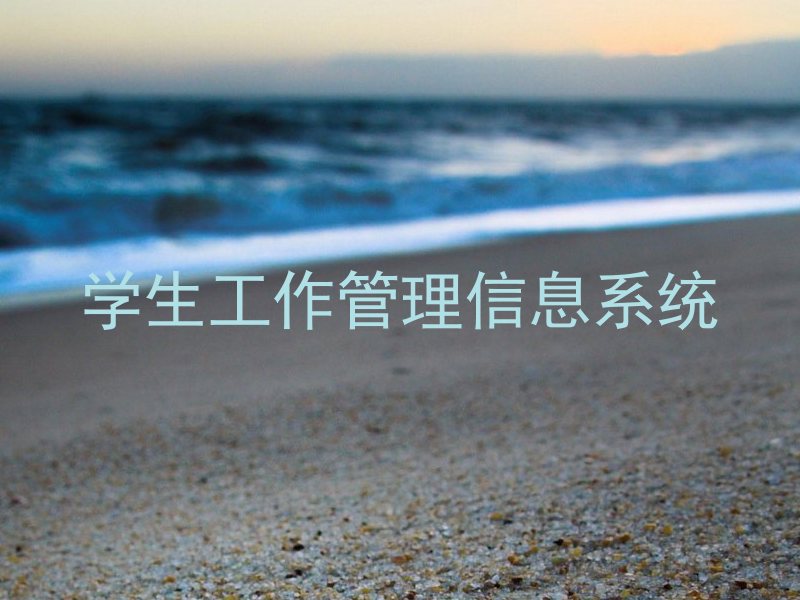 学生工作管理信息系统