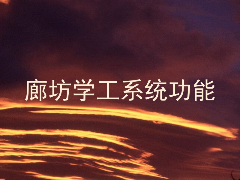 廊坊学工系统功能