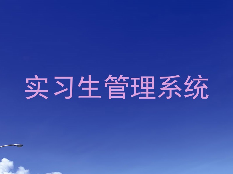 实习生管理系统