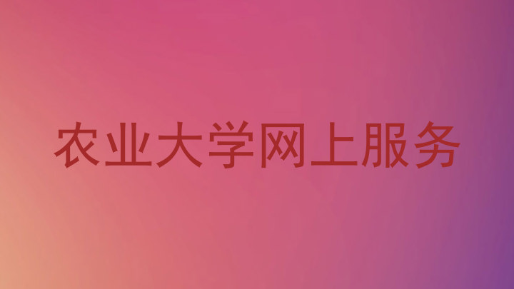 农业大学网上服务