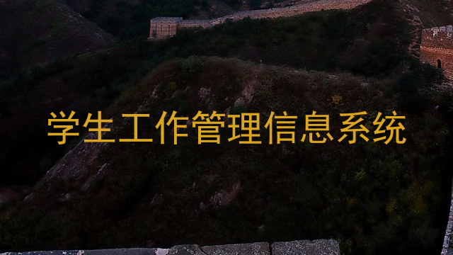 学生工作管理信息系统