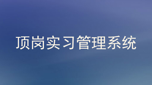 顶岗实习管理系统