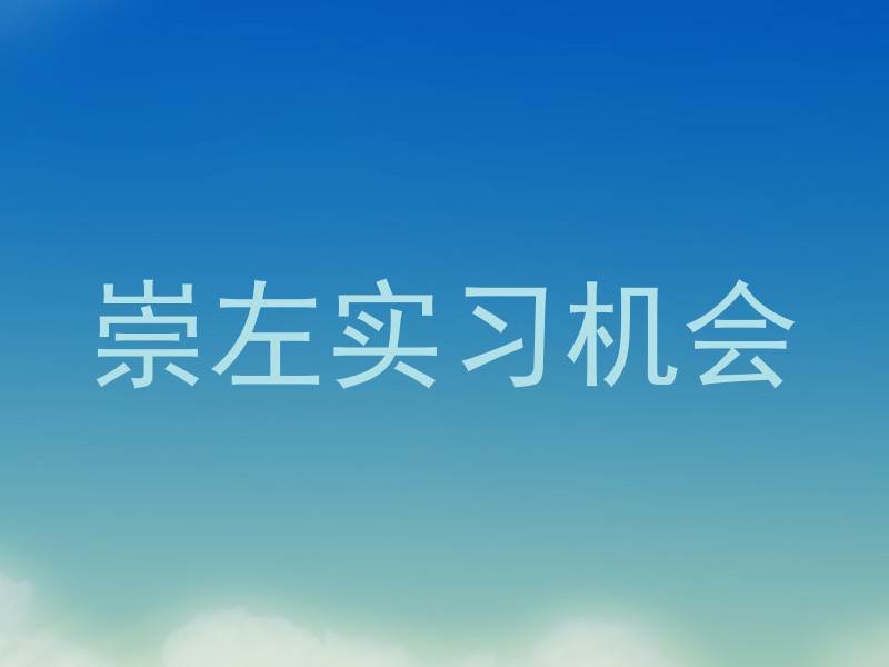 崇左实习机会