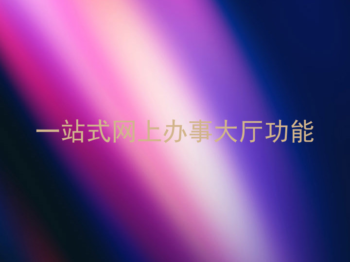 一站式网上办事大厅功能