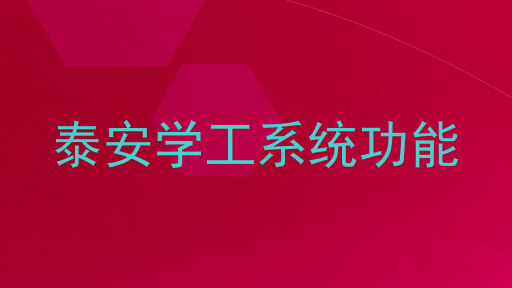 泰安学工系统功能