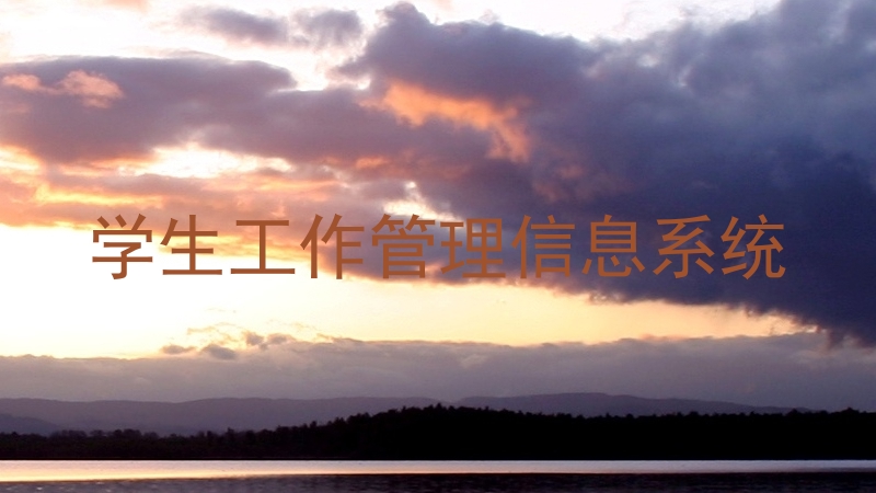 学生工作管理信息系统