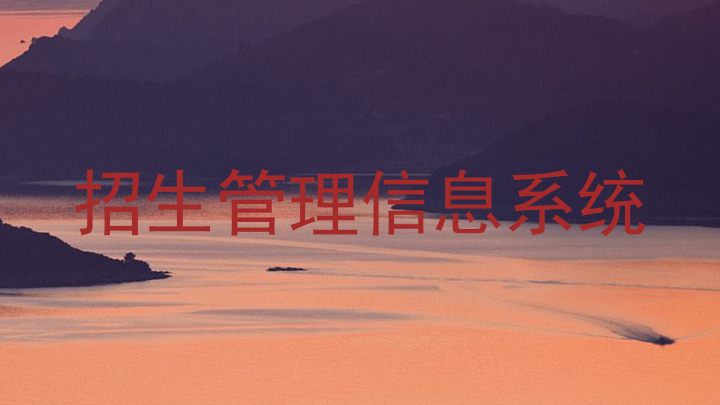 招生管理信息系统