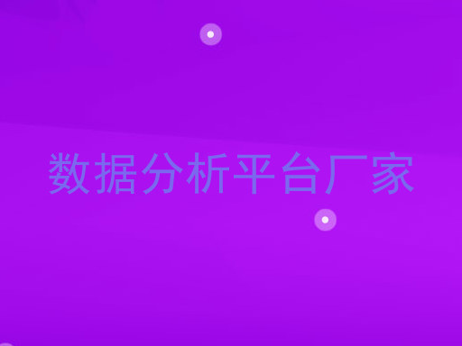 数据分析平台厂家