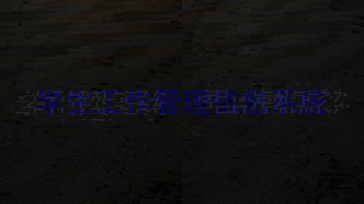 学生工作管理信息系统