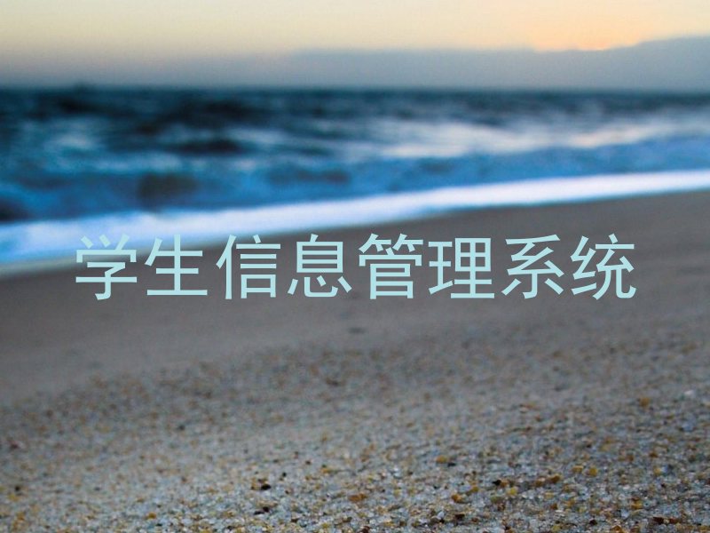 学生信息管理系统