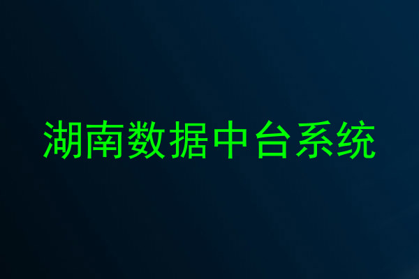 湖南数据中台系统