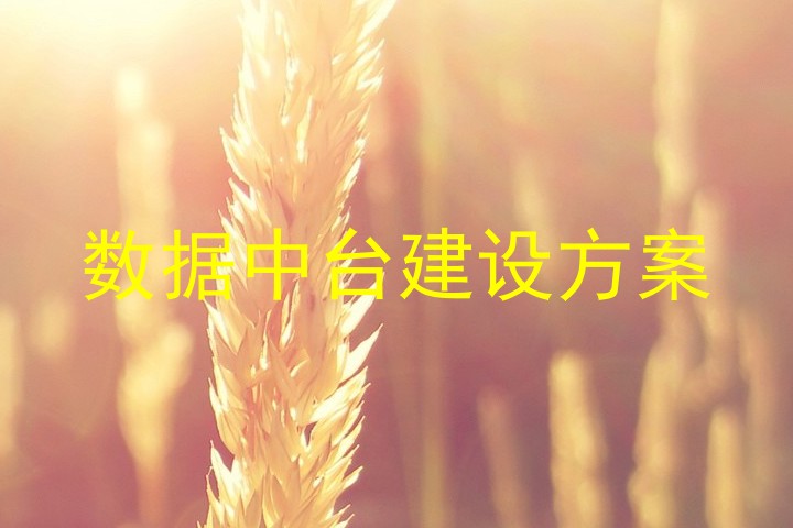 数据中台建设方案