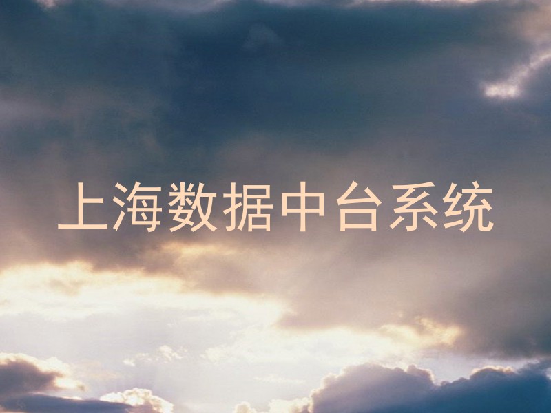 上海数据中台系统