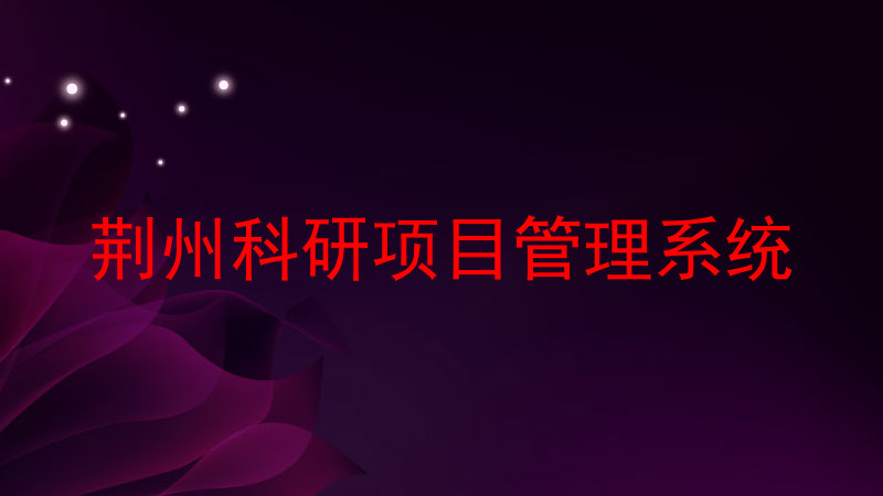 荆州科研项目管理系统