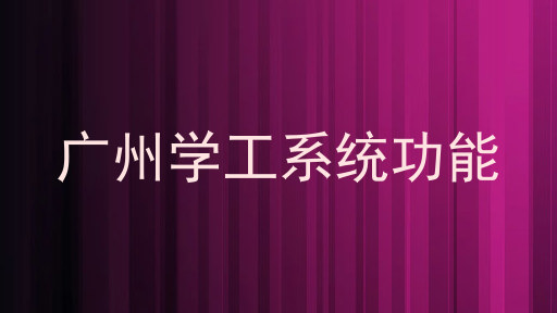 广州学工系统功能