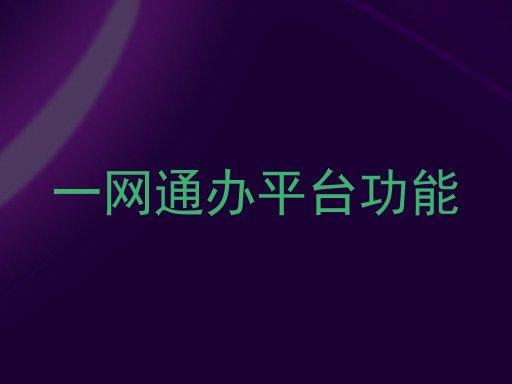 一网通办平台功能