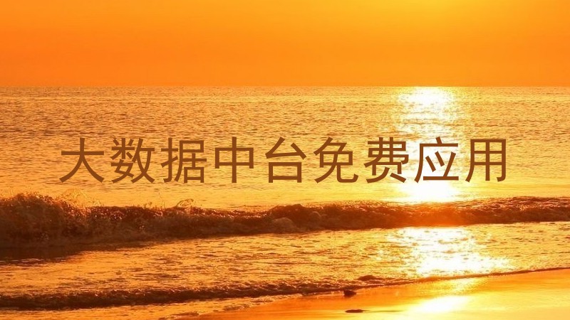 大数据中台免费应用