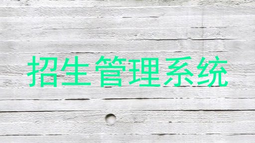 招生管理系统