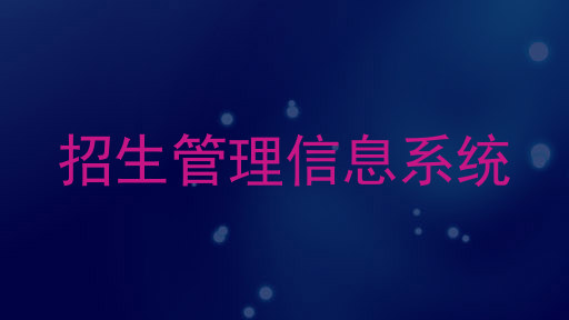 招生管理信息系统