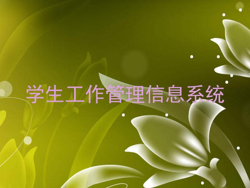 学生工作管理信息系统