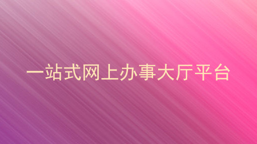 一站式网上办事大厅平台