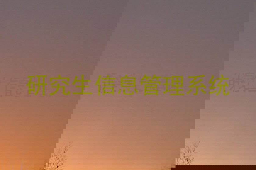 研究生信息管理系统